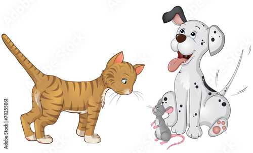 Hund Katze Maus Kollage