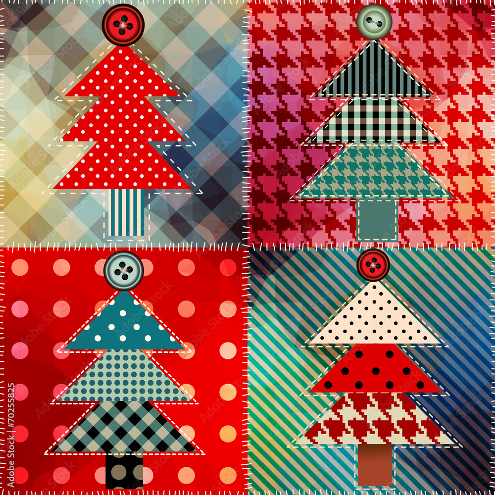 Fototapeta premium Patchwork with the Christmas tree.