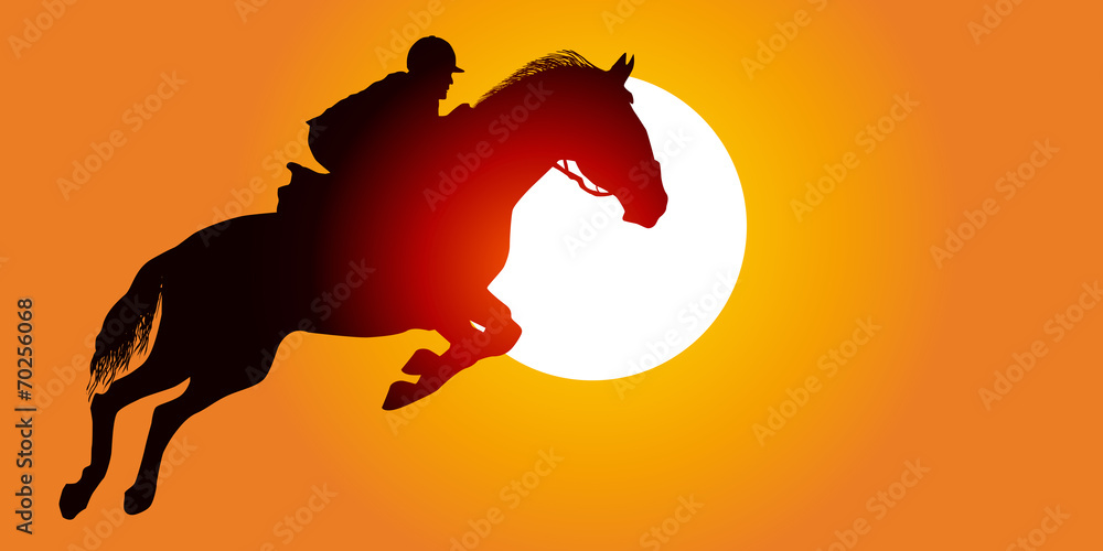 CHEVAL Saut - Soleil Couchant