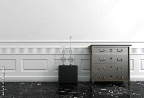 End Table and Chest of Drawers in Upscale Home photo