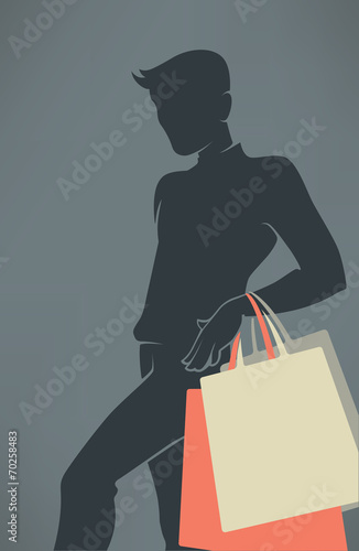 handsome man with shopping bags