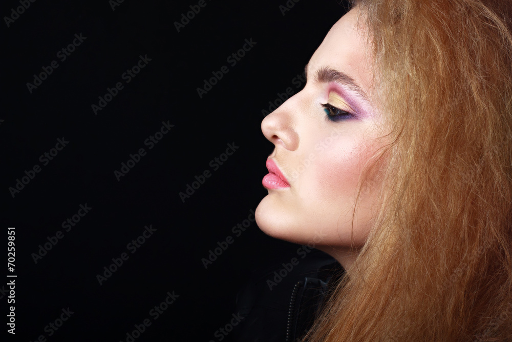 Naklejka premium Black and white glamor woman portrait