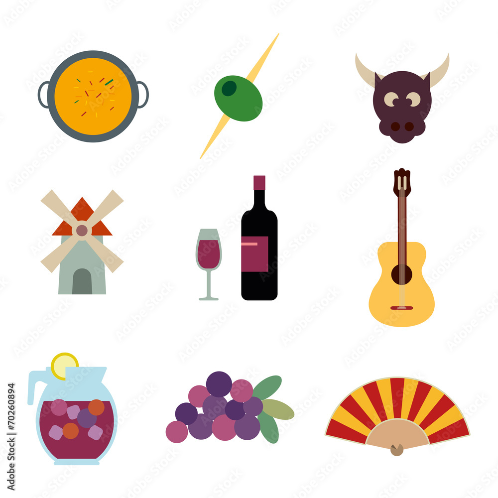 Naklejka premium Spain vector icons set