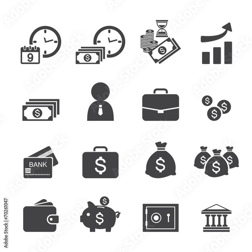 money and finance icon set