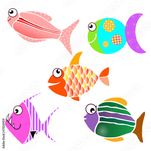 Petits poissons colorés