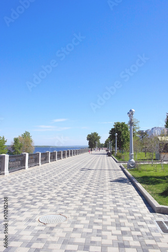 View on quay of river Volga