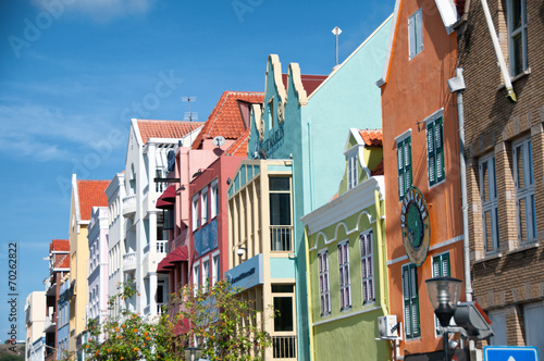 Historic dutch buildings in Willemstad, Curacao