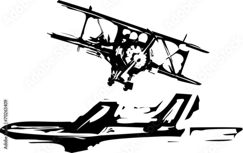 Φωτογραφία Woodcut Airplanes