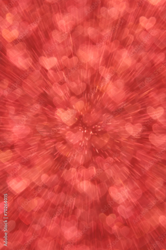 Obraz premium defocused abstract red hearts light background