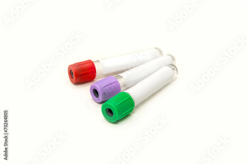 Medical Blood tube, test tube for laboratory on white background