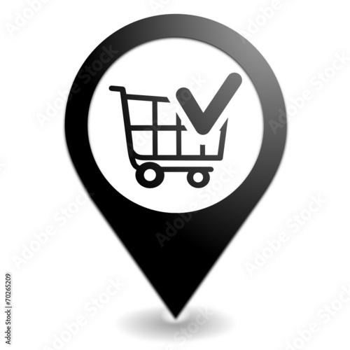 valider le chariot sur symbole localisation noir