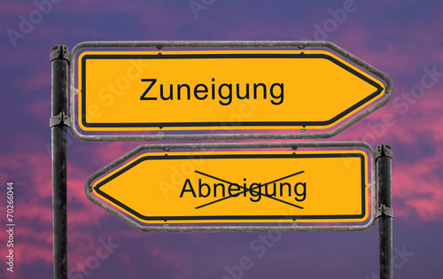 Strassenschild 22 - Zuneigung