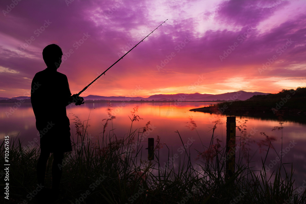 
Fishing in sunset