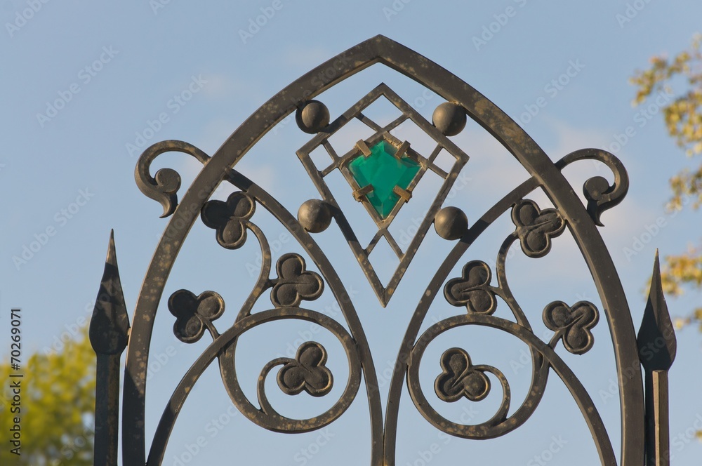 openwork forged iron fence