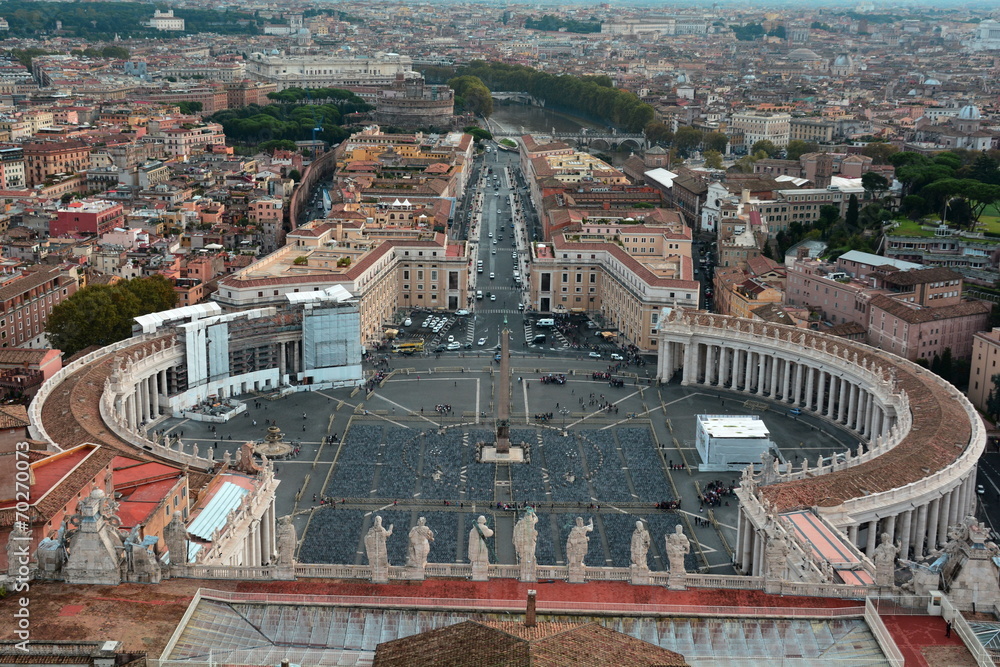 St.Peters square Rome,Italy.Piazza San Pietro
