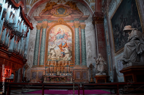 Inside the church of Santa Maria degli Anegeli.