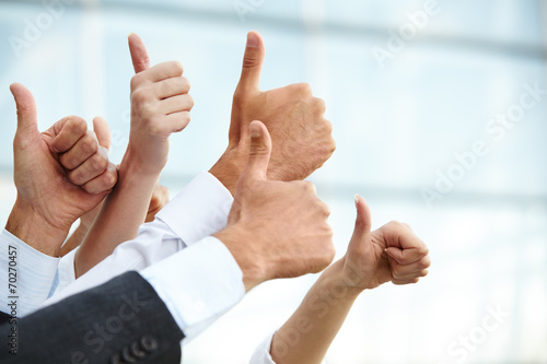Closeup of a Business Thumbs Up