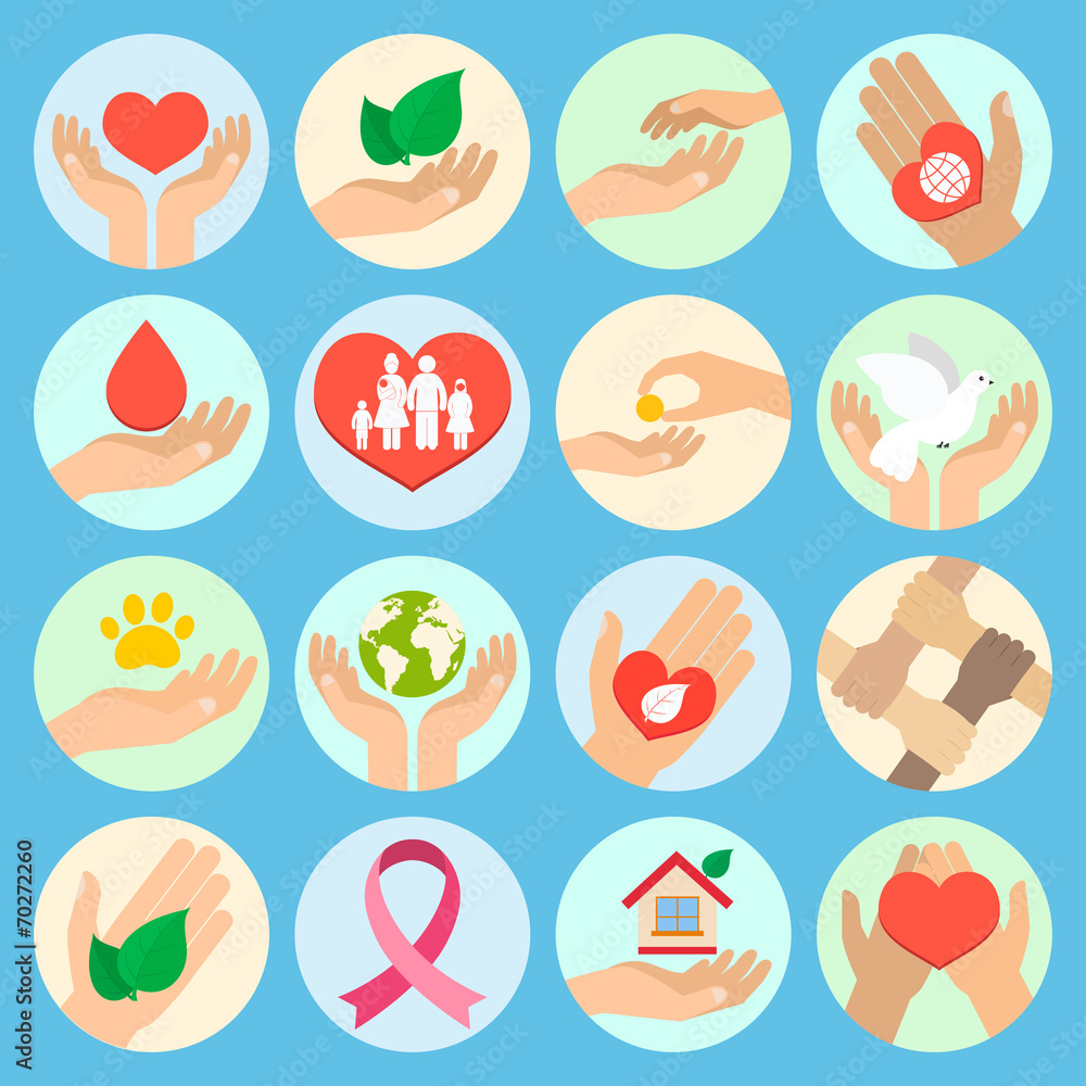 Charity and donation icons