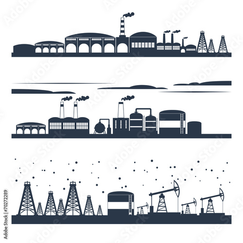 Industrial city skyline banners