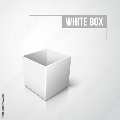 Empty white box with shadow and reflection