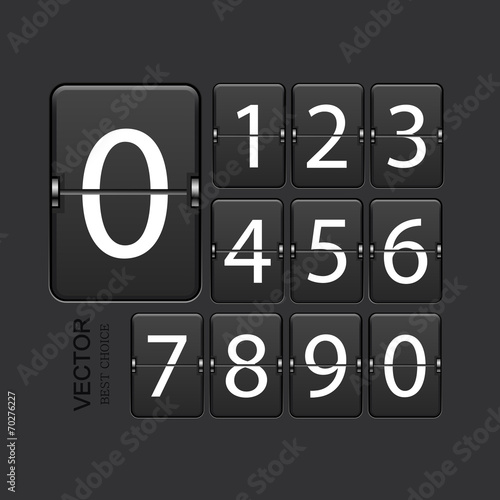 Vector modern numeric scoreboard set.