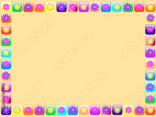 frame with flowers - vector