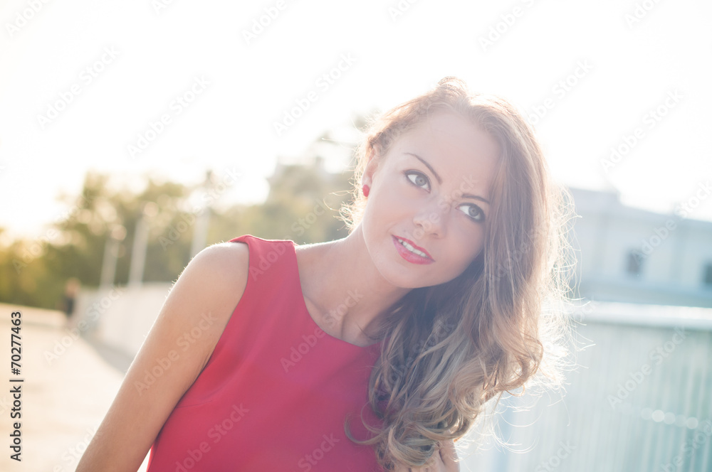 woman in a morning backlight woman in a morning backlight