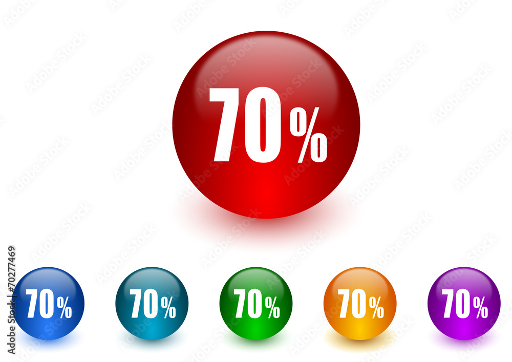 70 percent internet icons colorful set 70 percent internet icons colorful set