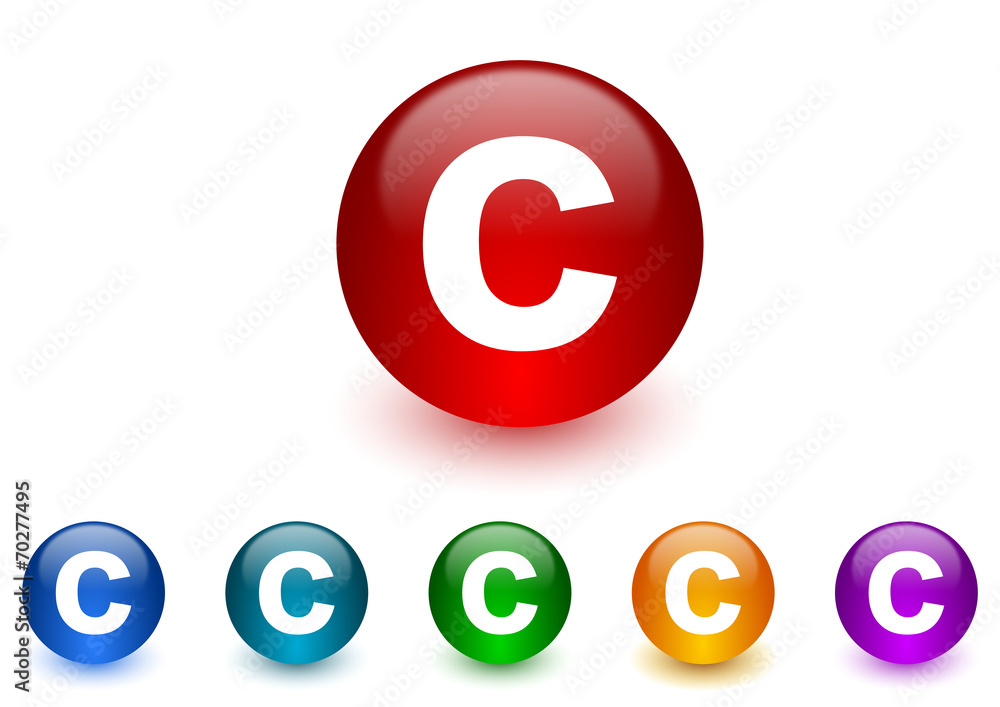 copyright internet icons colorful set copyright internet icons colorful set