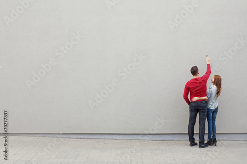 Obraz na płótnie writing on a blank wall