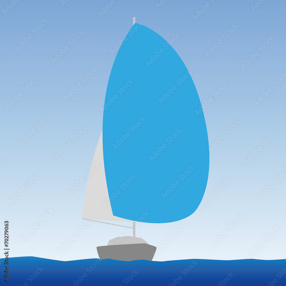 vector illustration of yachts on a calm sea vector illustration of yachts on a calm sea