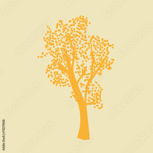 Vector illustration silhouette of a deciduous tree