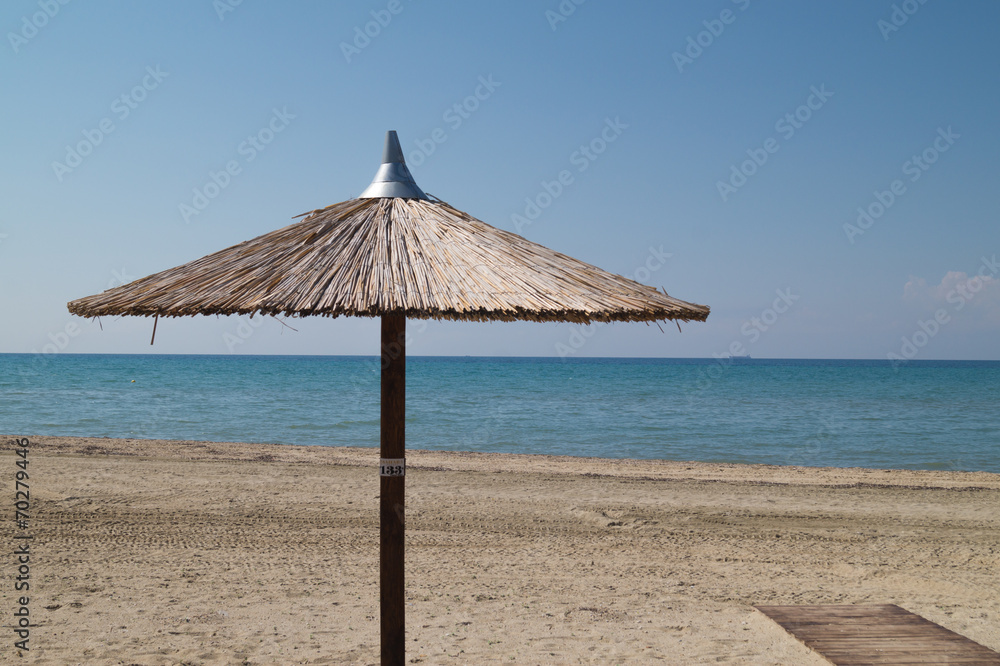 Umbrella on perfect tropical beach
