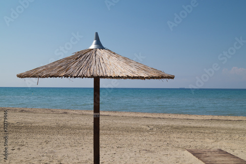 Umbrella on perfect tropical beach