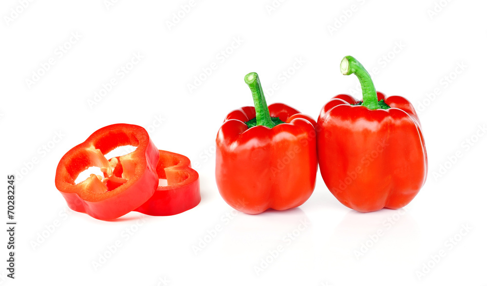 red pepper on white background