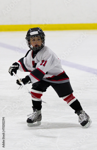 Child playing ice hockey