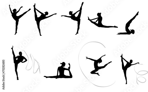 Rhythmic Gymnasts Silhouettes