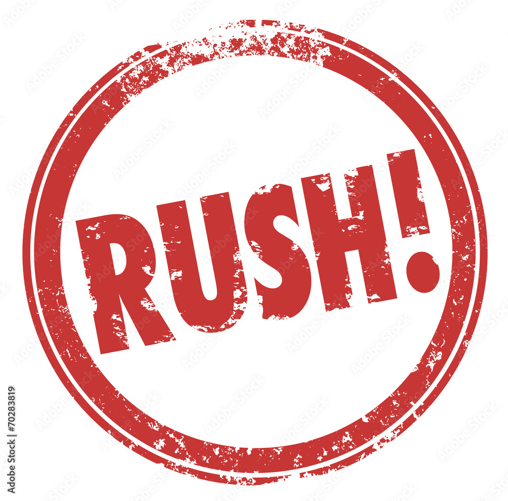 Rush Word Red Round Stamp Hurry Expedite Emergency Need Stock Illustration Adobe Stock