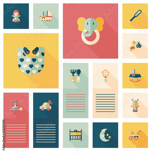 baby flat ui bakcground set