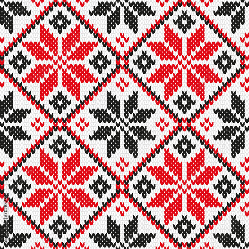 Ukrainian ornament knitting seamless texture