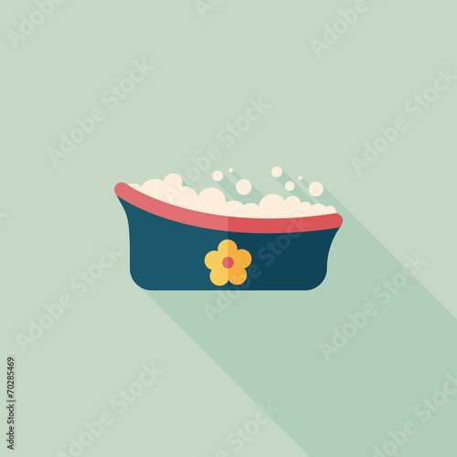 baby bath baby flat icon with long shadow,eps10