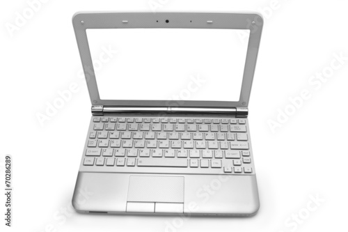 netbook with white monitor