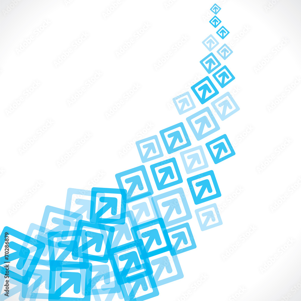 Blue arrow move up background vector