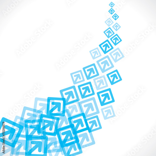Blue arrow move up background vector