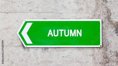 Green sign - Autumn