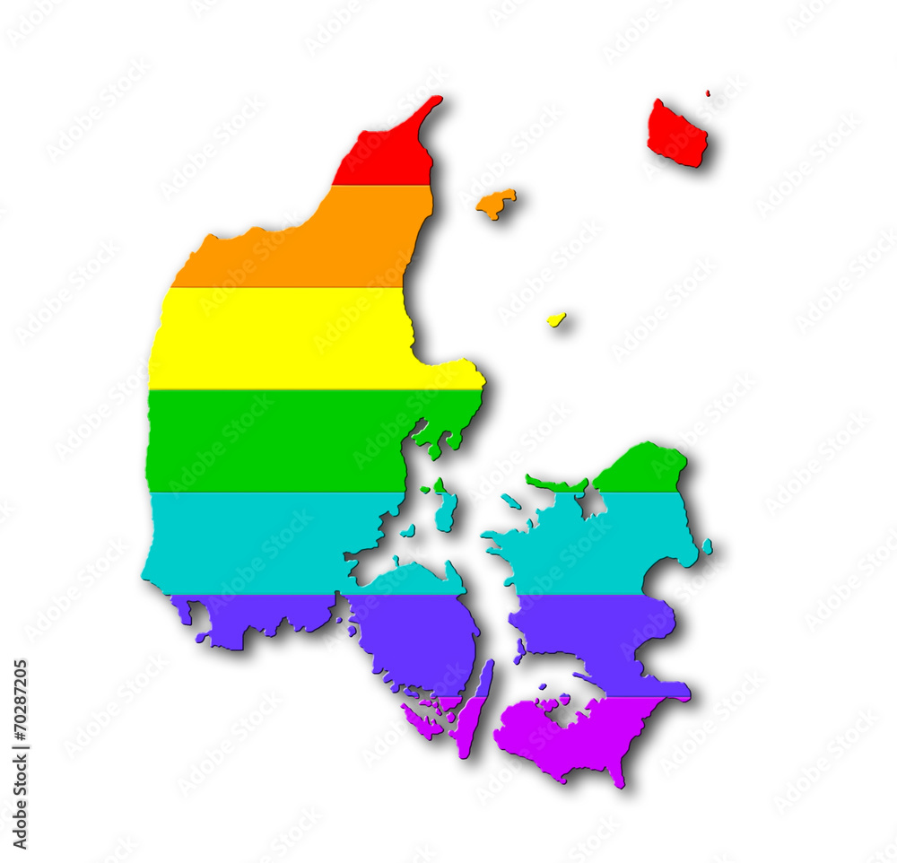 Obraz premium Rainbow flag pattern - Denmark