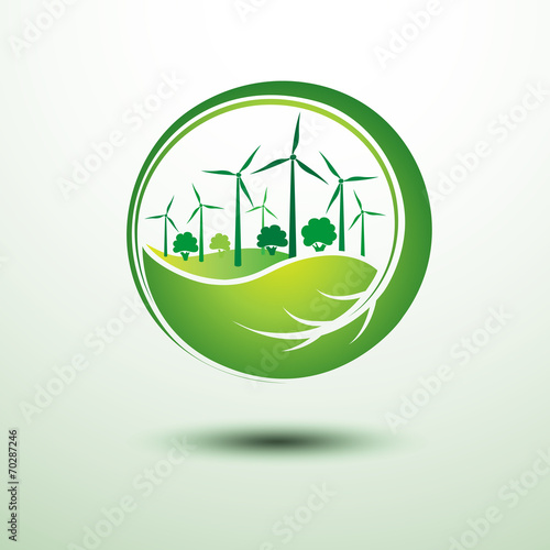 green city concept inside the leaf ,vector illustration