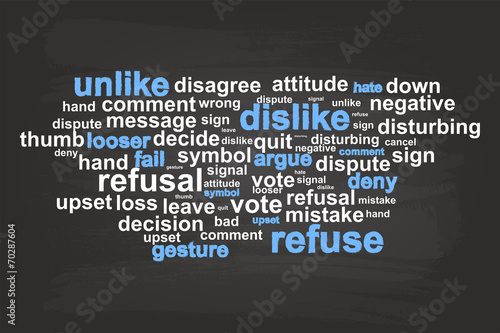 Refuse Word Cloud Vector On Blackboard