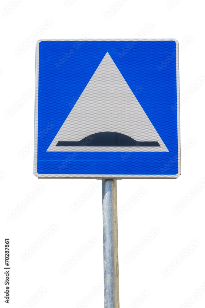 Traffic sign warning about a speed bump ahead Traffic sign warning about a speed bump ahead