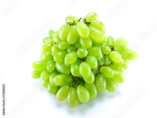 fresh green grapes isolated on white
